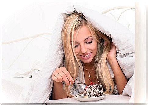 girl eating cake