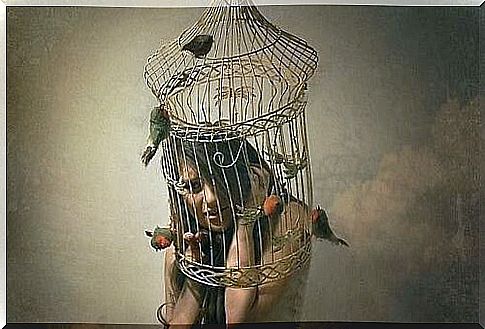 Woman in a cage