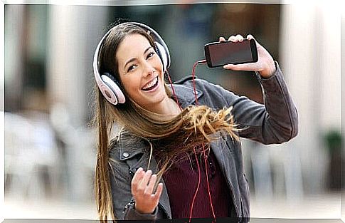 Girl in headphones