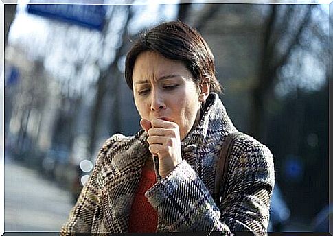 A coughing woman