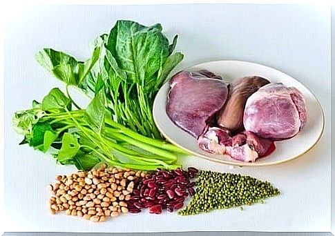 Iron is mainly found in meat.