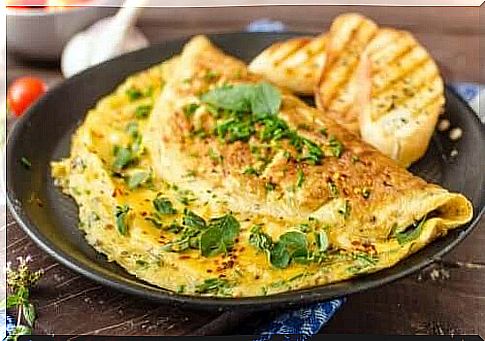 Omelette on a plate