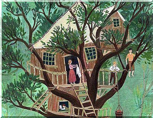 family in the treehouse